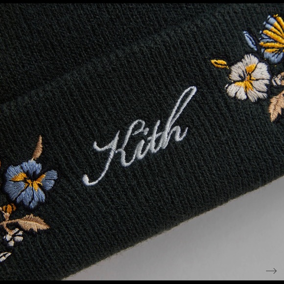 KITH floral script beanie - Forest Green - Picture 2 of 4